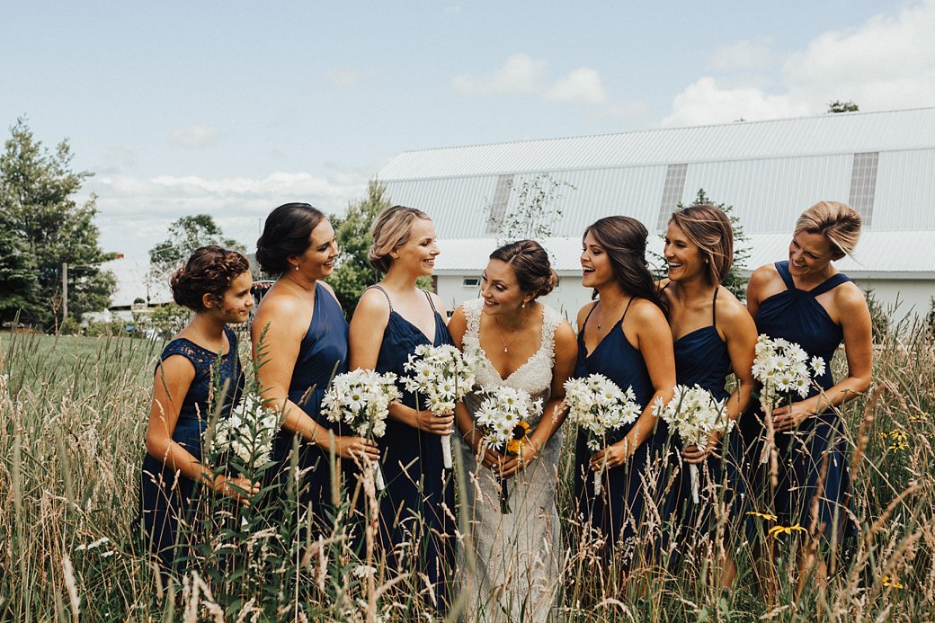 Hadley and her bridesmaids at Overlook Barn 