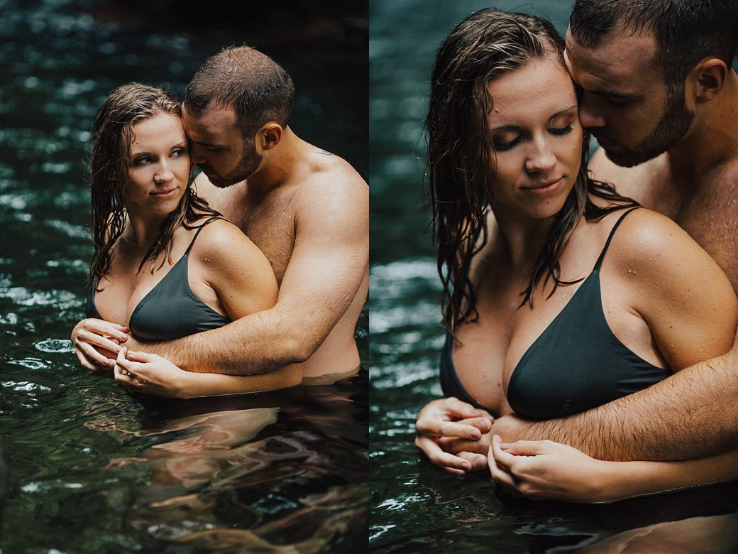 Tess and Carson in water at Skinny Dip Falls