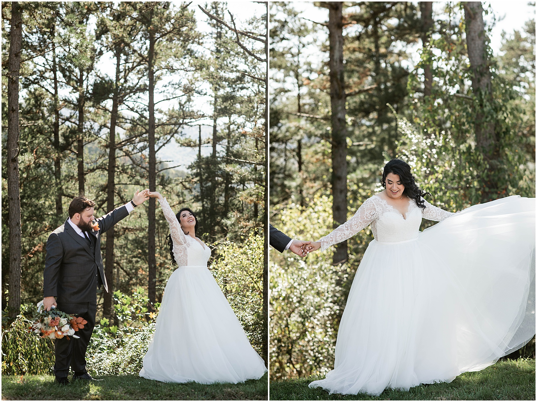 bride and groom dancing at Chestnut Ridge nc 