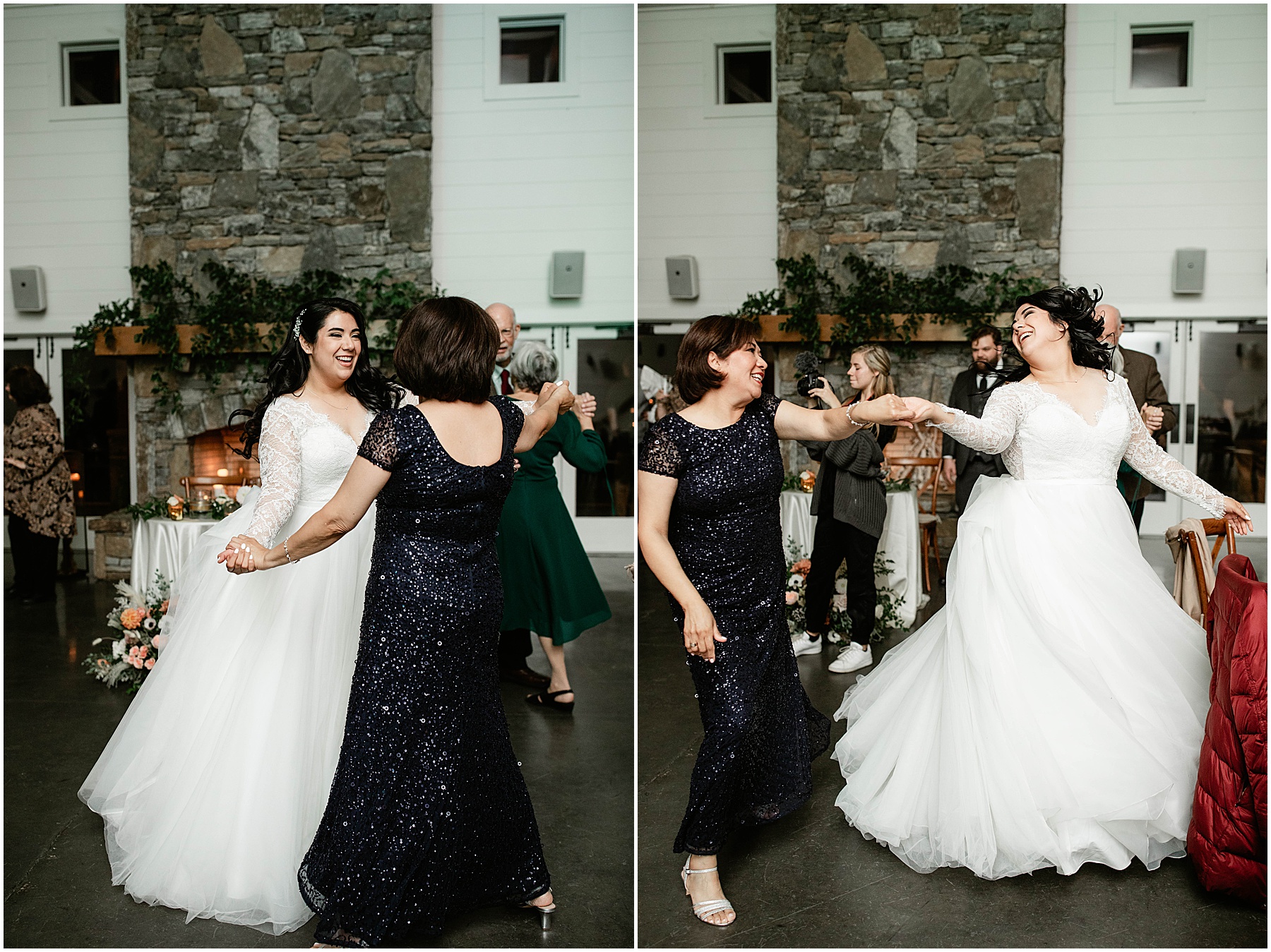 bride dancing with her mom at nc wedding reception