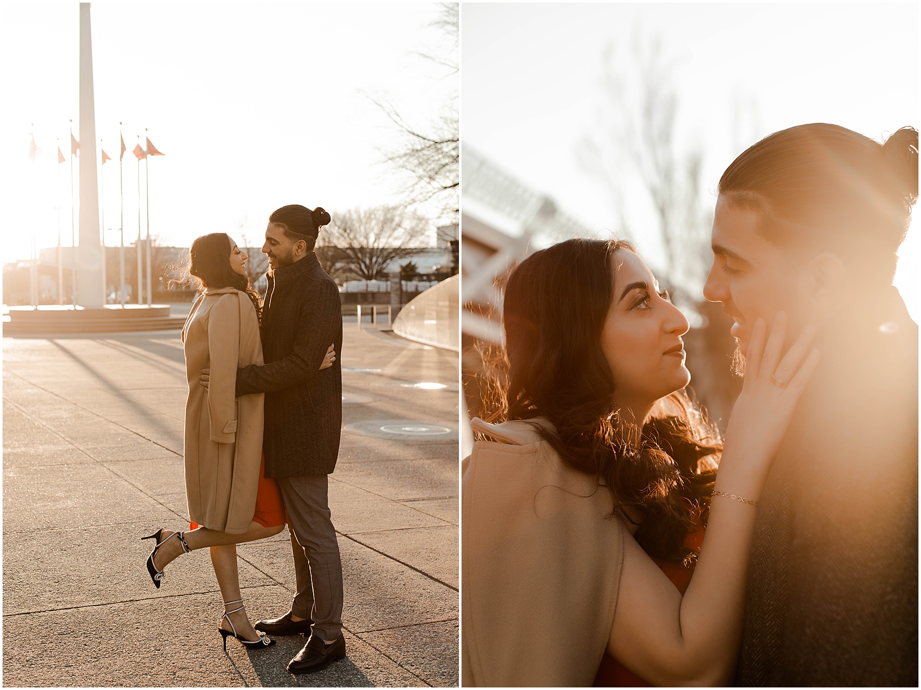 Couple at Bicentennial Capitol Mall State Park Engagement Session