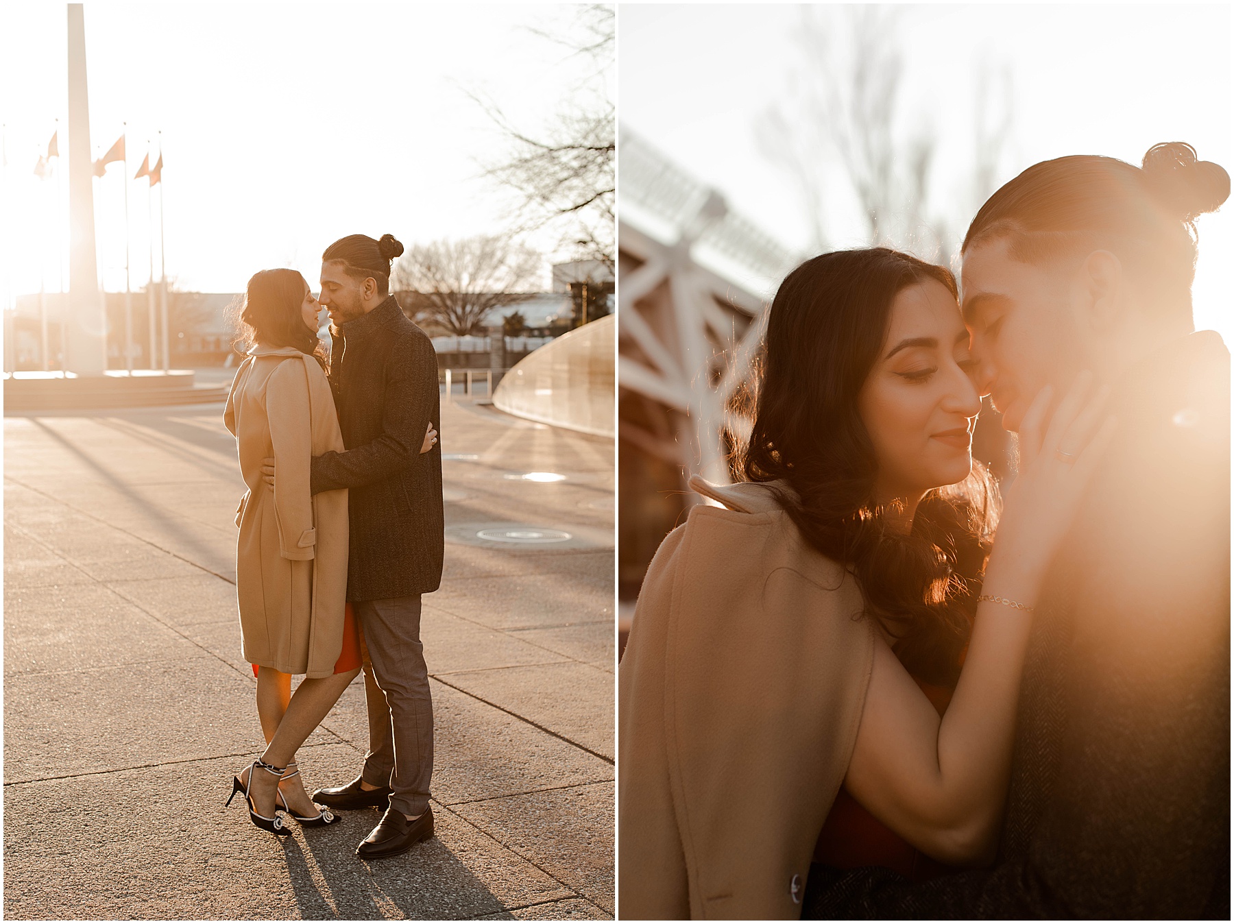 Couple at Bicentennial Capitol Mall State Park Engagement Session