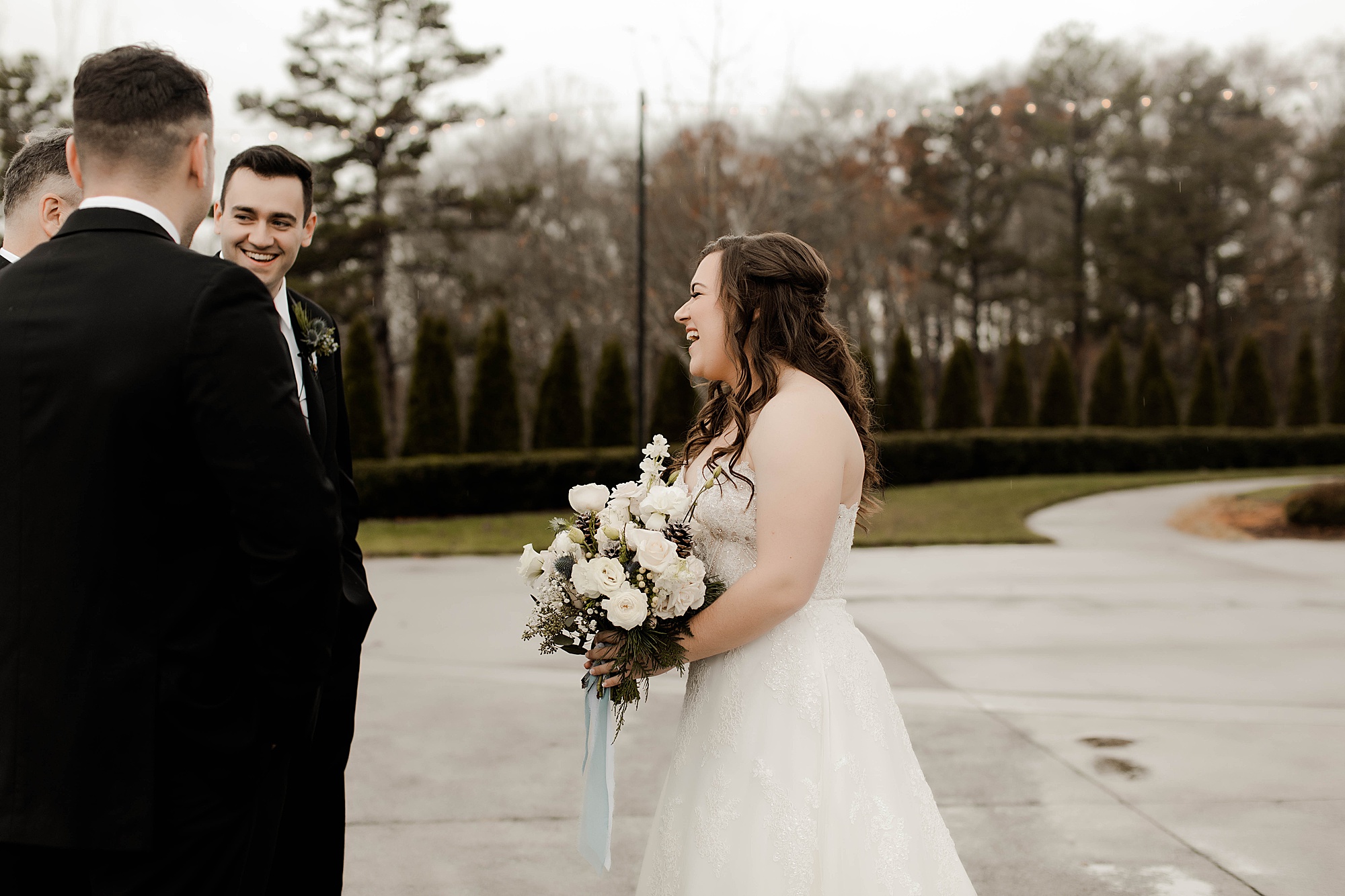 bride first look with brother Chestnut Ridge