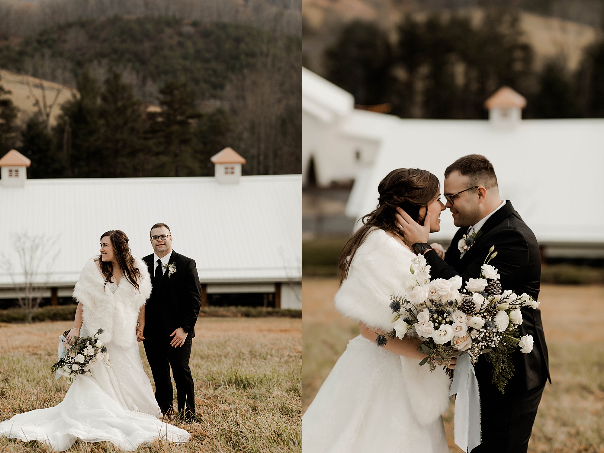 Bride and groom mountain wedding 